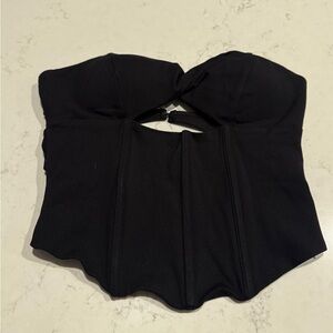 Black Strapless Corset Top